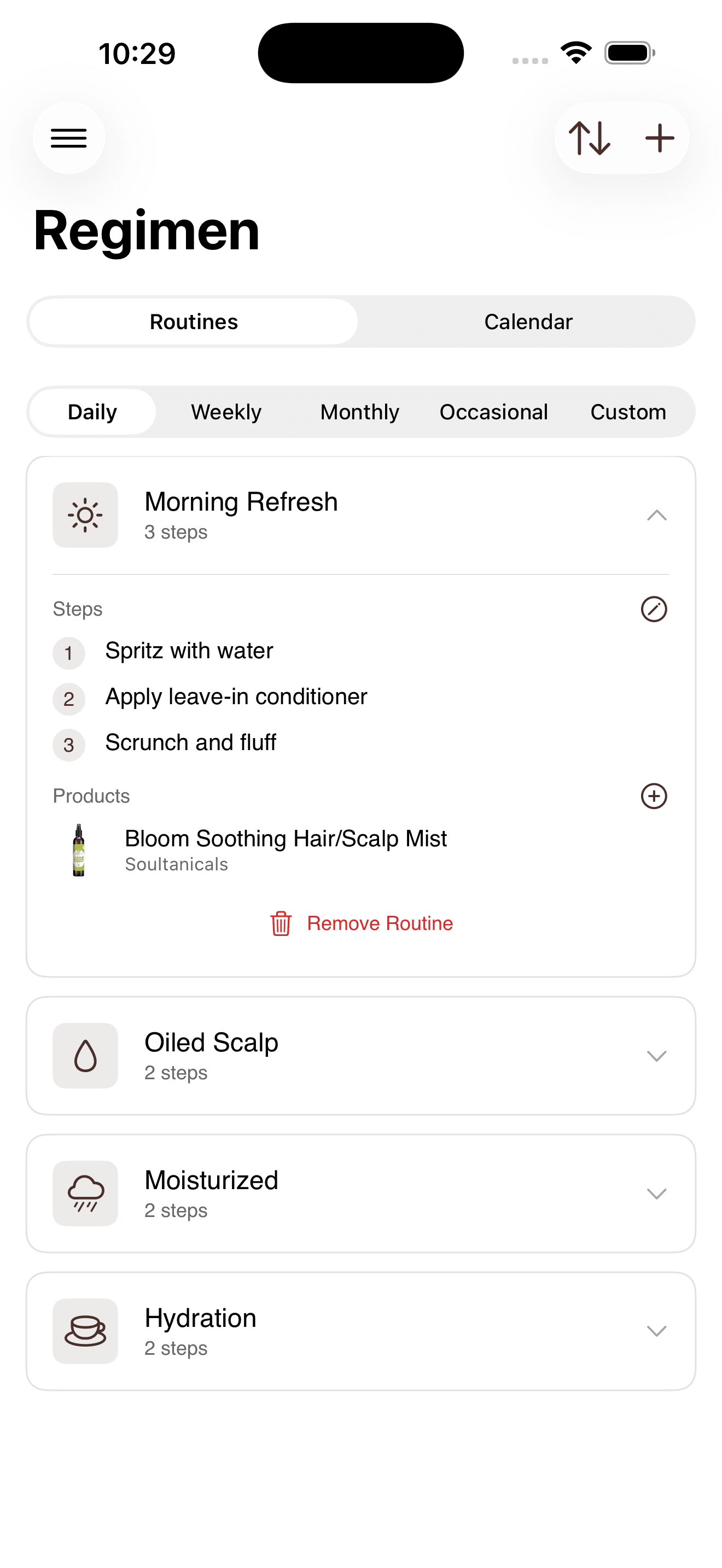 Coildex daily routine